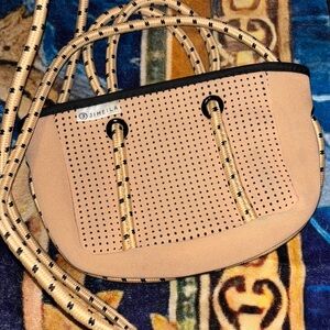 Tan Perforated Crossbody Bag